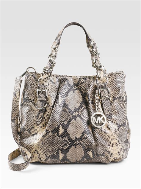 michael kors grey python tote handbag|python leather handbags dubai.